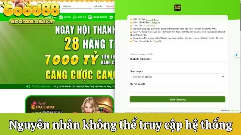 Nguyên nhân không thể truy cập hệ thống