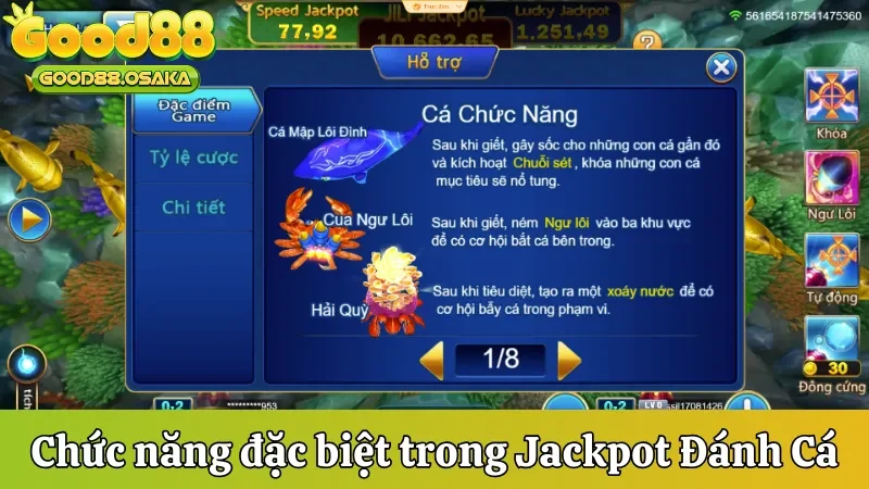 Tổng hợp chức năng đặc biệt trong Jackpot đánh cá